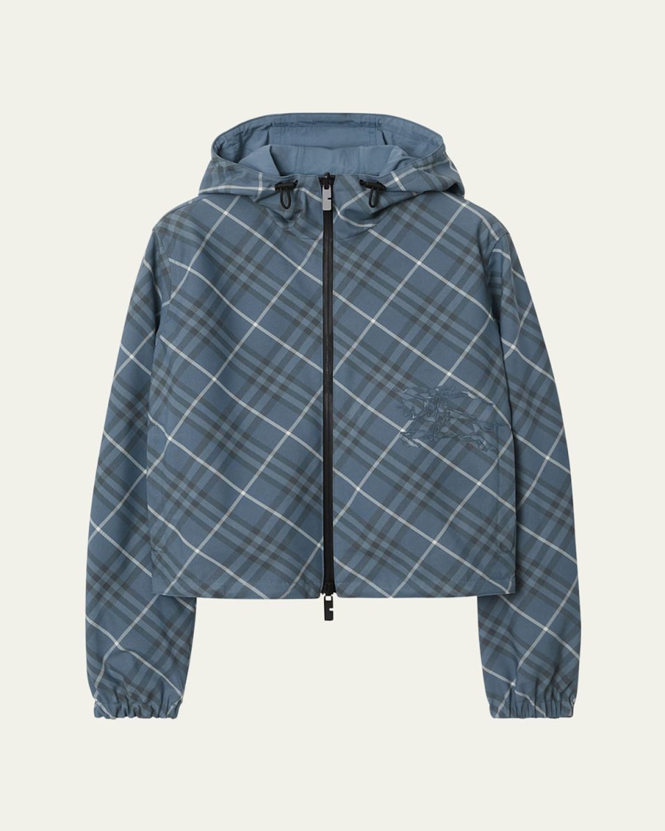 Check Hooded Zip Jacket